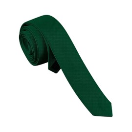Branduce Men's Skinny Ties Solid Color Silk Neckties 1.58" (4CM) Slim Dark Green Ties For Men (TA07-02)