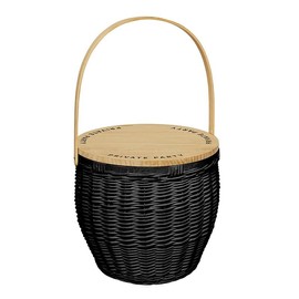 Santa Barbara Design Studio Picnic Baskets Fully Insulated Large Wicker Basket with Wood Tabletop Lid and Handle, 15" x 13.5", Private Party