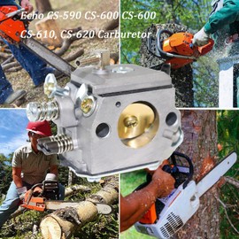 Toolyuan CS-590 Carburetor Kit for Echo CS-590 CS-600P CS610 CS620 Shindaiwa 591 Gasoline Chainsaws Replace A021001662 A021001661 A021001660