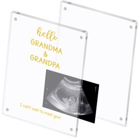 Blinking Stars Acrylic Ultrasound Picture Frame- Pregnancy Announcement For Grandparents, Baby Reveal Ideas, Grandma And Grandpa To Be Gifts- Baby Announcement Sign, Sonogram Keepsake Photo Frame