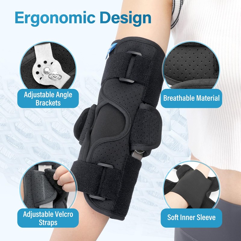 Chonario Cubital Tunnel Elbow Brace – Ulnar Nerve Splint, Adjustable