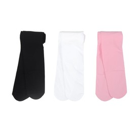 Paralinda Girls Dance Tights Student School Tights 40 Den 3-Pack (Black/White/Pink, 6-8)