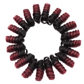 S-noilite [3 packs] Short Curls Crochet Hair Braids for Black Women 12mm Jamaican Bounce Curls Jump Wand for DIY Mohawk Afro Twist Braided Wigs Braiding Hair Extensions (10",Black to Red)