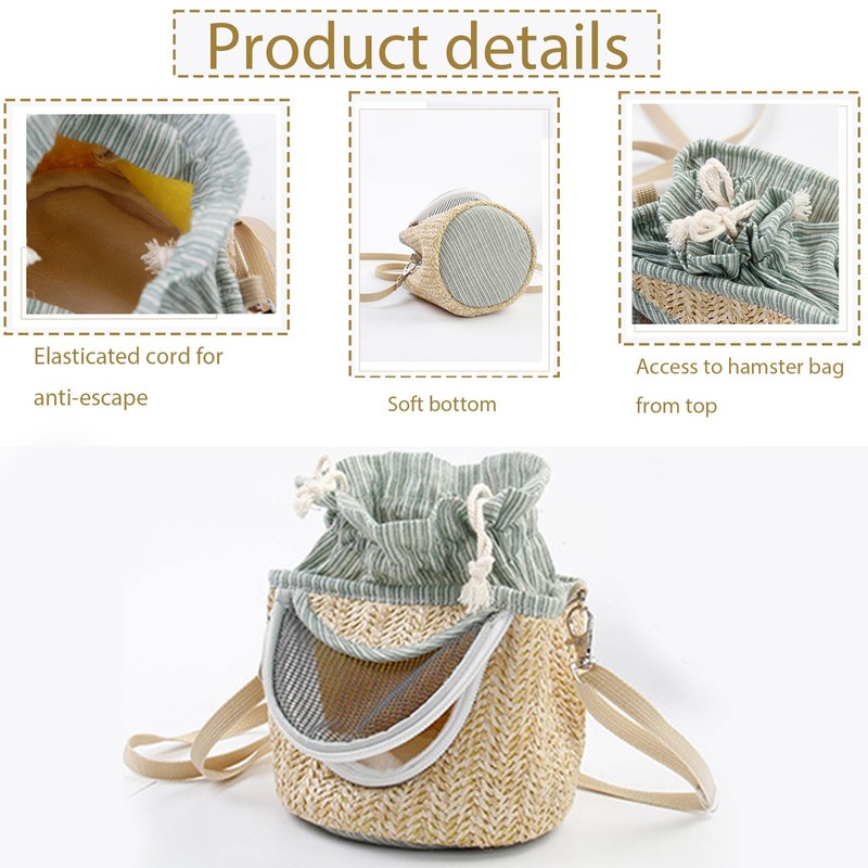 Small Animal Carrier Bag for Guinea Pig Hamster Mouse, Sugar