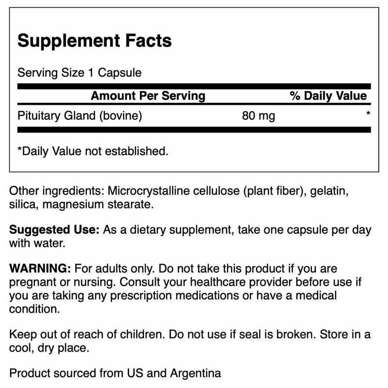 Swanson Raw Pituitary Glandular 80 Milligrams 60 Capsules