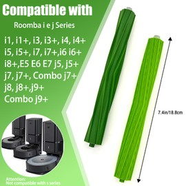 Replacement Roller Brushes for Roomba i1 i1+ i3 i3+ i4 i4+ i5 i5+ i6 i6+ i7 i7+ i8+ E5 E6 E7 j5 j5+ j7 j7+ Combo j7+ j8 j8+ j9+ Combo j9+ Robotic Vacuum Cleaners Multi-Surface Rubber Brushes