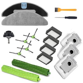 DrAer Specific for iRobot Combo j5 i5 i5+ j5+ Robot - Rollers,Filters,Side Brushes,Bags,Mop Pads,Ball Wheel (2 Roller Brushes + 4 Filters + 4 Side Brushes + 3 Vacuum Bags + 2 Mop Pads + 1 Ball Wheel)
