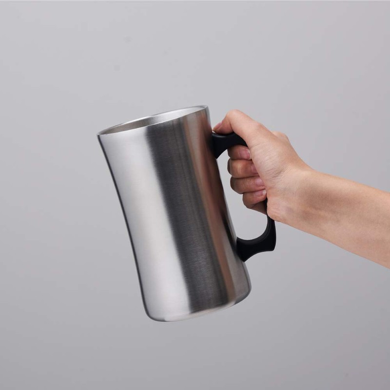 Doshisha Drinking Mega Stein, 0.3 gal (1.0 L), Silver, Black