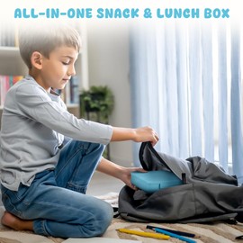 Aimsnk 2 Pack Bento Box for Kids,Snack Box Container 10 Pack Divided Snackle Box Adjustable 10 Compartments Food Storage Containers Portable Snack Platters for School, Work, Travel, Picnics