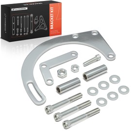 A-Premium Steel Chrome Alternator Bracket Kit Compatible with 1955-1968 Chevy Small Block Engines with Short Water Pump