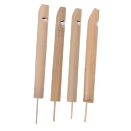 TOPPERFUN 4 Bird Whistles, 6in Bamboo Simulated Bird Sound Bamboo Flute, Slide Whistle Sound Training Instrument, Bamboo Flute Instrument Creative Bird Whistle