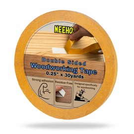 Neeho Double Sided Tape for Woodworking 1/4" x 90 Feet Woodworkers Tape for Templates, CNC Machines & Jigs, Strong Adhesion Residue-Free Removal, Holds Wood Firmly