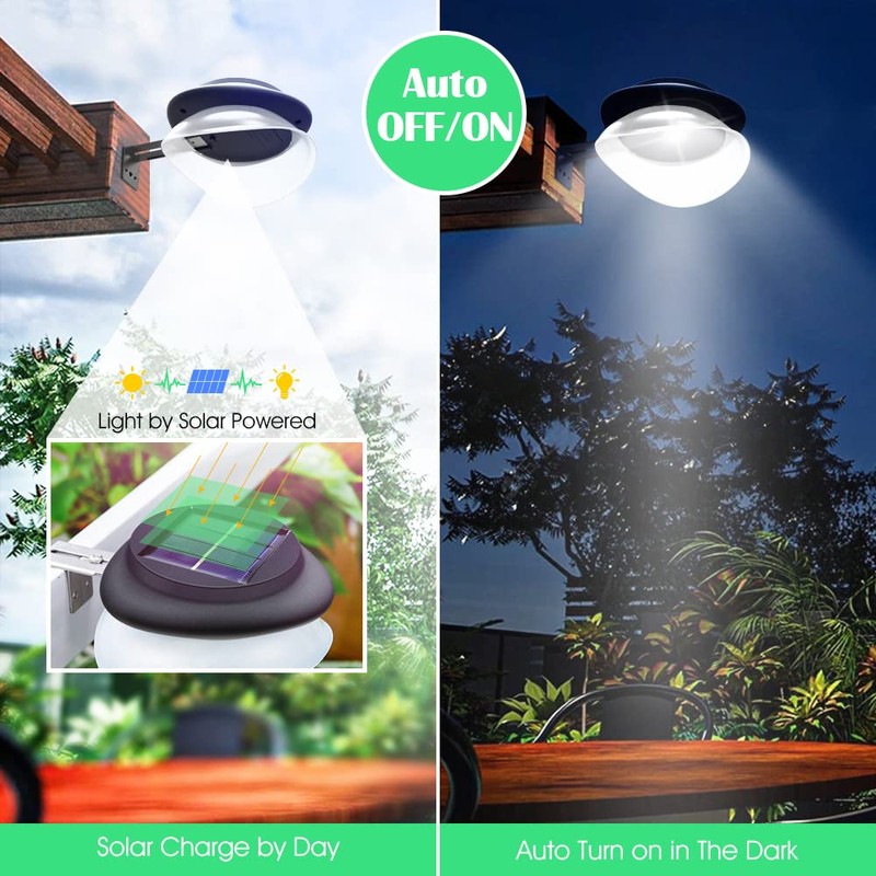 DBF Outdoor Solar Gutter Lights - Solar Fence Lights Outdoor