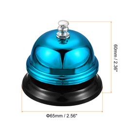 QUARKZMAN Table Bell, 65 mm (2.56 Inch) Dinner Bell for Restaurants, Service, Blue