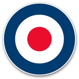 Vinyl Stickers (Set of 2) 7.5cm - RAF Roundel Symbol Mod Retro #215