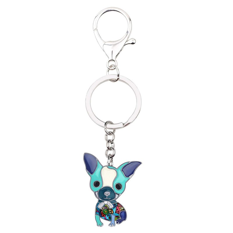 Bonsny - Llavero de metal esmaltado para perro, diseño de