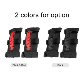 Car Roll Bar Paracord Grab Handles Grip Handles with 3 Straps Replacement for Jeep Wrangler 2 Pack