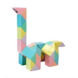 Magic Snake 48 Part Compatible Magic Magic | Magic Snake 3D Puzzle Set | Stress Relief, Intelligence Game, Brain Training, Brain Training (Macaron-48)