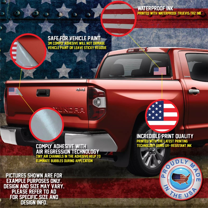 Decals by Haley American Flag Decal VInyl Sticker Tattered Waving