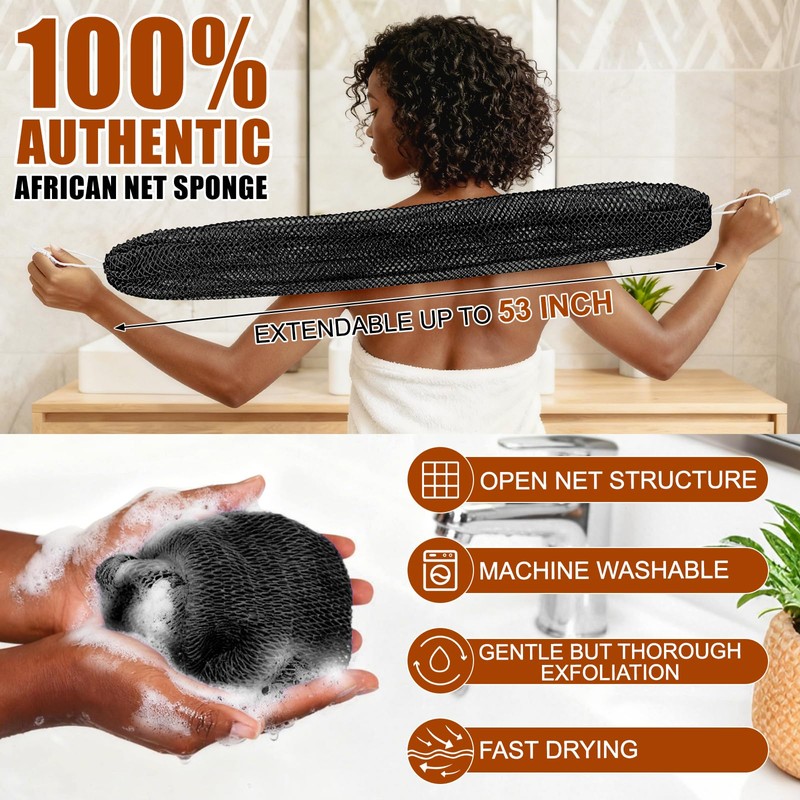 Homgaty African Net Sponge 2 Pack - Exfoliating Bath Sponge
