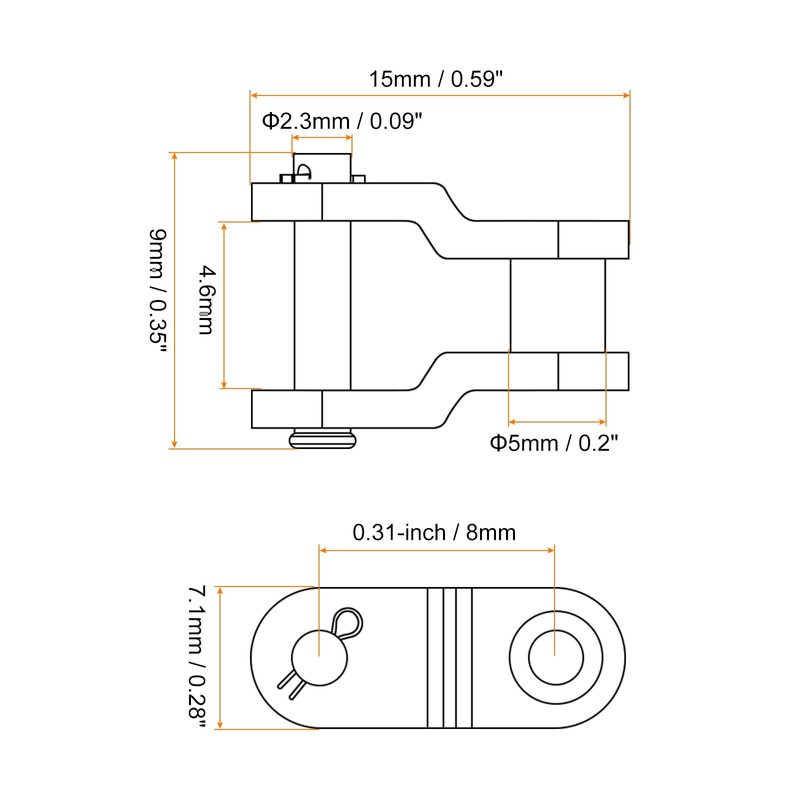 uxcell 6Pcs Chain Offset Half Link Roller 8mm Pitch Stainless