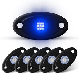 LY8 6Pods LED Rock Lights Blue Neon Underglow Lights for Car Trucks ATV UTV SUV Boat Underbody Glow Trail Rig Light Waterproof (Blue)