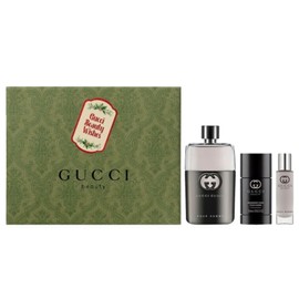 Guilty Eau De Toilette 3 Piece Gift Set for Men 3 oz Edt Spray +2.4 oz Deodorant Stick + 0.5 oz +Makeup Remover Alcohol Free Face & Eye Remover Wipe with Aloe E &Cucumber Extract. $179 Value