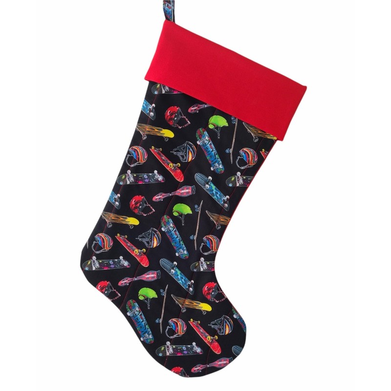Skateboard - Skateboarder Quilted Christmas Stocking