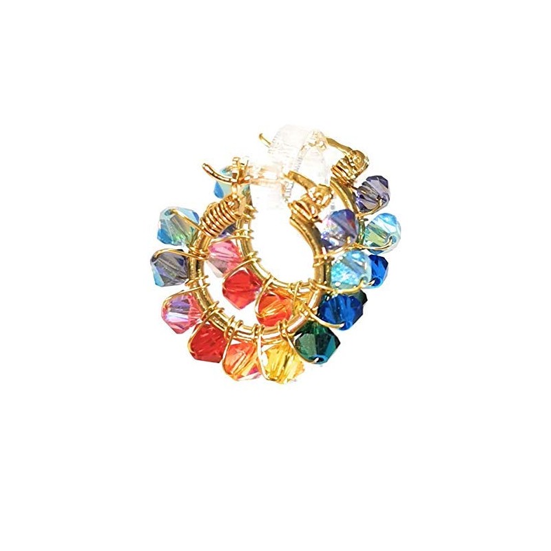 Arracada Cristal Austriaco - Color Rainbow or Pastel - Chapa