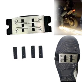 Bicycle Friction Spark Tool Pads, Motorcycle, Bicycle Flint Pads, Skateboard Accessories, Foot Brake Spark Foot Pressure Slider Cycling Shoe Covers (1 x Shoe Cover + 4 x Flint)