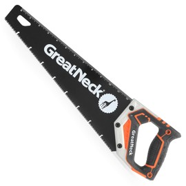 GreatNeck 74003 15" Hand Saw, SK-5 Steel Blade, Tri-Bevel Teeth, Comfort Grip, Aluminum Frame – Wood Cutting Tool for Precise, Fast Cuts