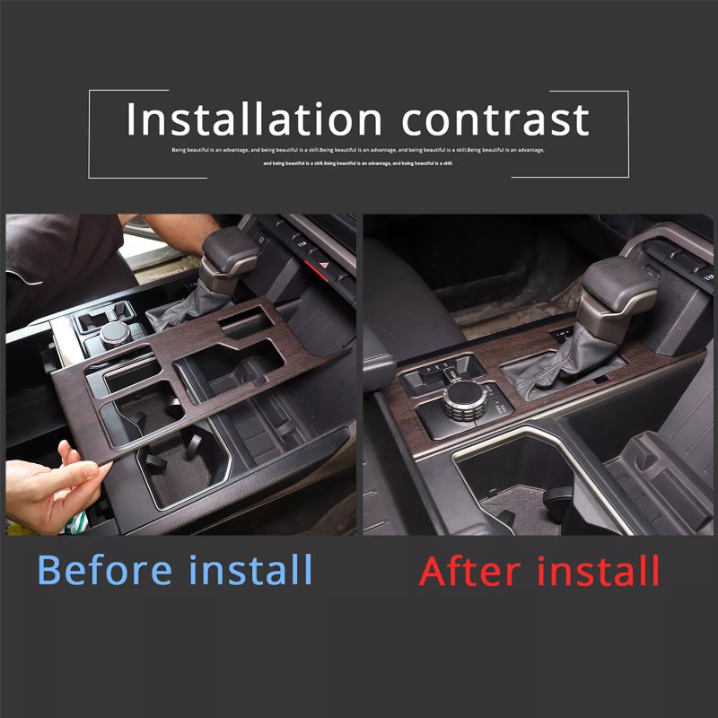 CSKT2022 Oak Pattern Console Gear Shift Panel Trim Cover Fit