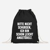 MoonWorks Gym Bag with German Text "Bitte nicht schubsen ich