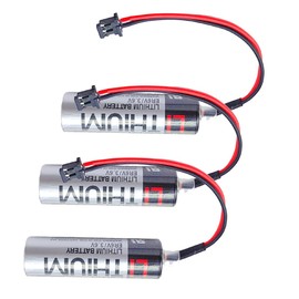 KANGLEUS ER6V/3.6V ER6VC119A/119B PLC Battery for PLC M70 3.6V 2400mAh Lithium Battery with Black Plug (Pack of 3)