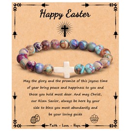 JoycuFF Easter Basket Stuffers, Easter Gifts for Her, Easter Bracelets for Her, Easter Bracelet Baskets Stuffers for Teens Granddaughter Christian Easter Bracelet