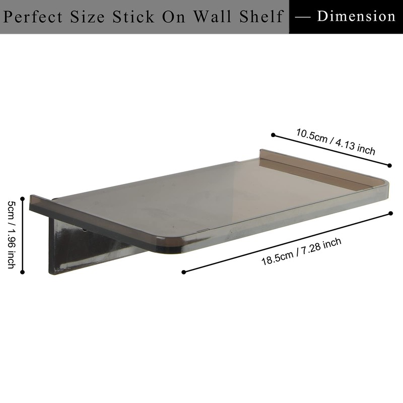 JDYOOMI Acrylic Floating Wall Shelves - Small Stick-on Wall Mounted