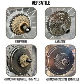 Freewheel Cassette Removal Tool, E Bike Bicycle Compatibility with Shimano, ATX, SunRace, EBike Hub Motor, Mountain Bike, Road Bike, MTB, Maintenance Tool.