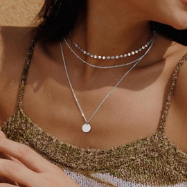 Boho Necklace Women's Gold/Silver, 18K Gold-Plated Chain Gold Waterproof Boho Jewellery Women's Necklace Women's Gold Multi-Row Chain Layering Chain Gold, Gold Chain Women's Gifts for Women