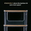 Hudgan Stackable Storage with Bamboo Top for Laundry Room Organization,