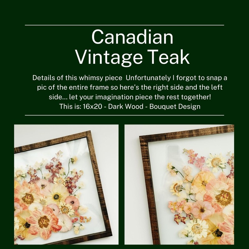 Volakk 16x20 Floating Frame Double Real Glass Real Teak Wood