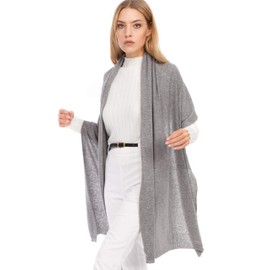 Marine Cashmere - Cashmere Blend Stole for Women, Delicate and Soft Cashmere Yarn, Made in Italy, gray