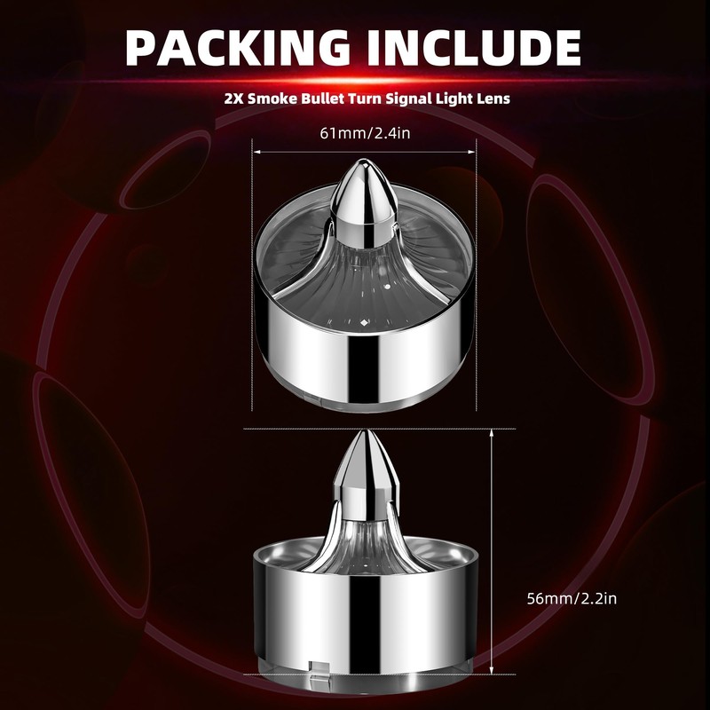 FATECIM 2" Turn Signal Light Covers Turbine Replacement Smoke Lenses