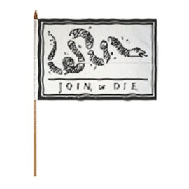 AES Join Or Die White 12"x18" Stick Flag (6)