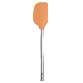 Tovolo Flex-Core Stainless Steel Handled Spatula Heat-Resistant & BPA-Free Silicone Turner Head, Cast Iron & Non-Stick Cookware, Dishwasher-Safe, Apricot