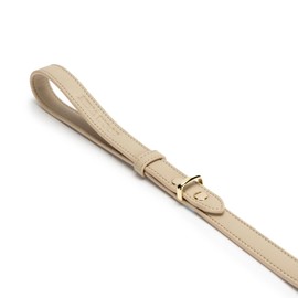 NINA WOOF Leather Dog Leash - Cupertino - Beige Slim Leash with Reinforced Hardware, European Design Soft Dog Collars, Harnesses & Leashes, 4ft