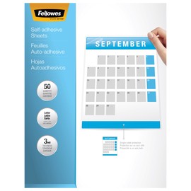Fellowes Self-Adhesive Sheets, Letter Size, 3 mil, 10 Pack (5221501), Clear