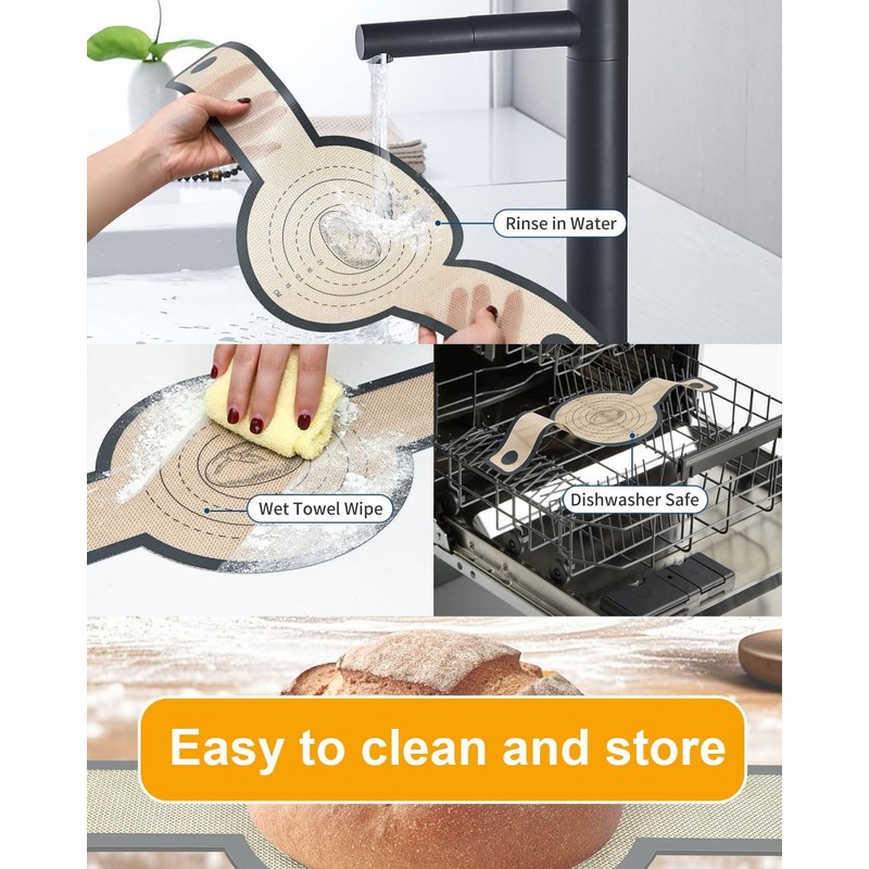 TPZORJX 2 Stück Silikon Backmatte für Dutch Oven,Wiederverwendbare Backmatte Brot