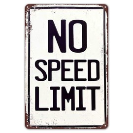 ZYPENG Tin Sign No Speed Limit Vintage Reproduction Metal Sign Home Wall Decor 8 x 12 inches