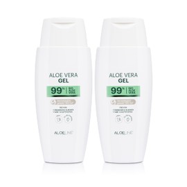 Organic Aloe Vera Gel 99% - Moisturiser for Skin & Hair - Without Fragrances & Dyes - Vegan - Relieves Skin Discomfort & Regenerates Skin (2 x 150 ml)