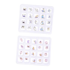 Gatuida 40Pcs Flatback Rhinestones Nail Art Decorations Shiny Multi Shape Beads for DIY Craft for Nail Design Shoes and Accessories Easy to Use Rhinestones for Crafts